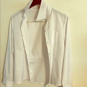 Brand new white button down shirt